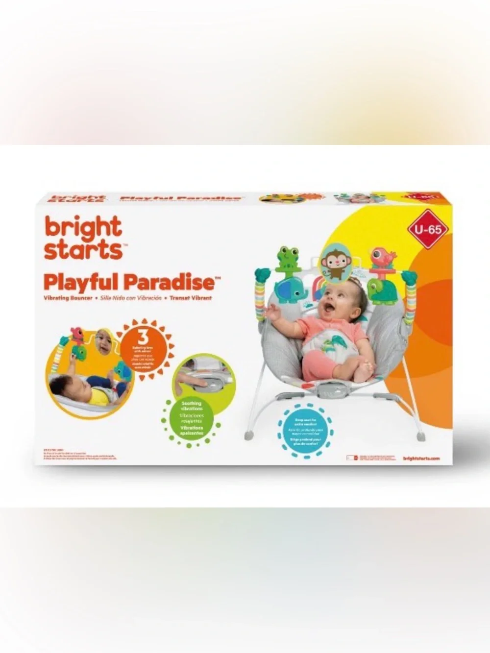 Bright Starts Playful Paradise Vibrating Bouncer - Multicolor